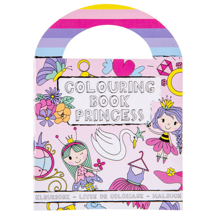 Princess Sticker & Colouring Books With Handles - 6 Pack