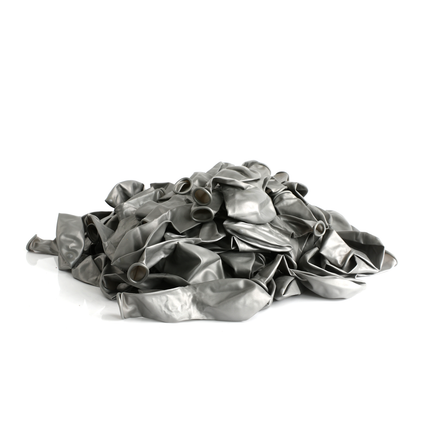 Pearlised Silver 7" Latex Balloons – 100 Pack
