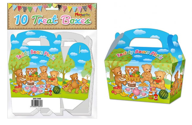 Teddy Bears Picnic Treat Boxes - 10 Pack