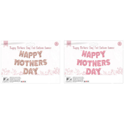 Happy Mothers Day Foil Balloon Banner - Assorted