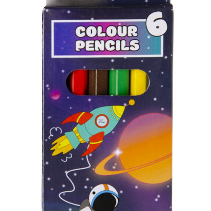 Space Halfsize Colouring Pencils - 6 Pack
