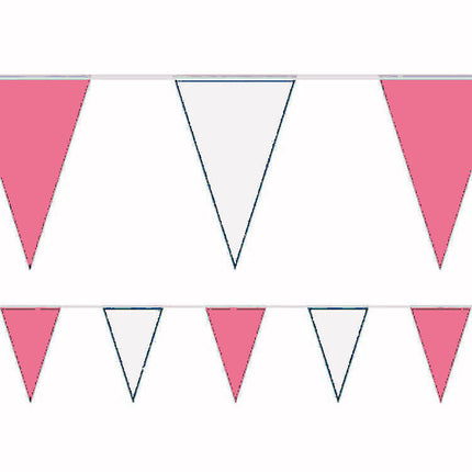 Baby Pink & White 10m Triangle Bunting