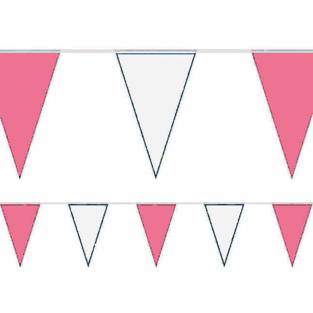Baby Pink & White 10m Triangle Bunting