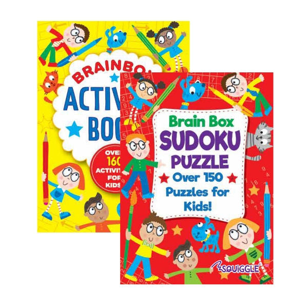 A6 Brain Box Activity Book – Assorted Fun & Educational Puzzles for Kids | Compact & Perfect for Travel