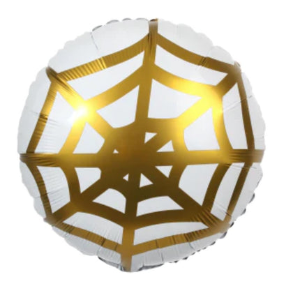 Gold Spiderweb 18" Round Foil Balloon