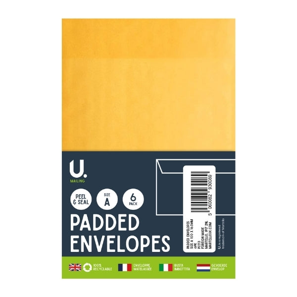 6 Size A Padded Envelopes
