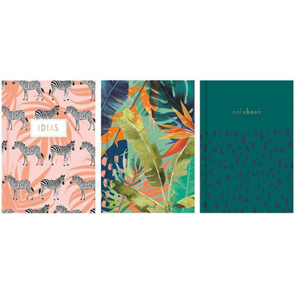 A5 Wild Ruled Hardback Book - Assorted