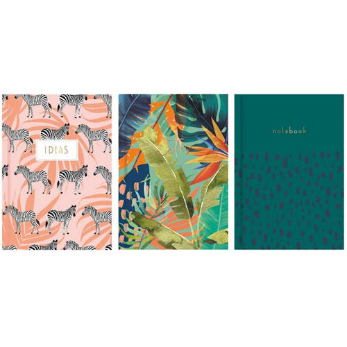 A5 Wild Ruled Hardback Book - Assorted