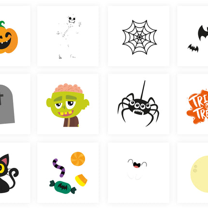 Halloween Temporary Tattoos - 12 Pack