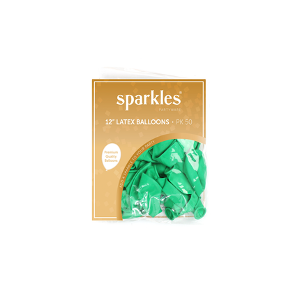 Pearlised Evergreen 12" Latex Balloons – 50 Pack
