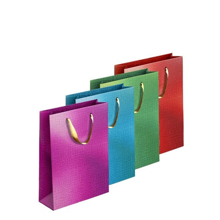 Coloured Embossed Metallic Large Gift Bag