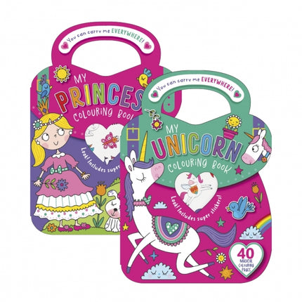 Princess/Unicorn Colouring & Sticker Bag Book