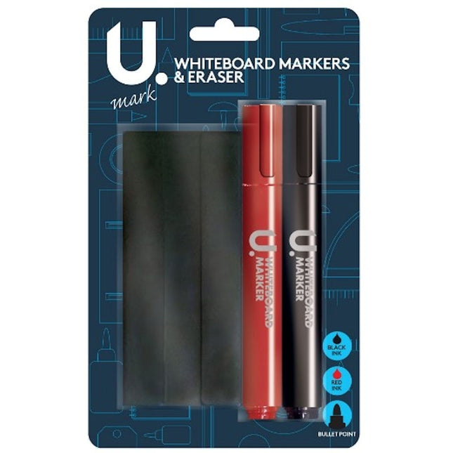 Whiteboard Markers & Eraser Set - Assorted