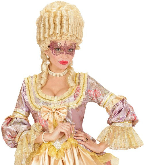 Adult Metallic  Lace Mask - Purple