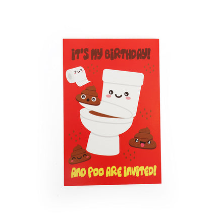 Emoji Poo Party Invites & Envelopes - 16 Pack