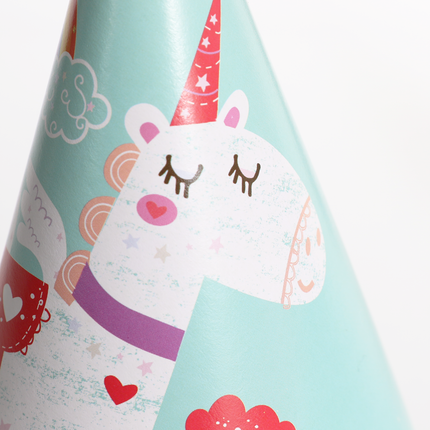 Unicorn Paper Party Hats - 12 Pack