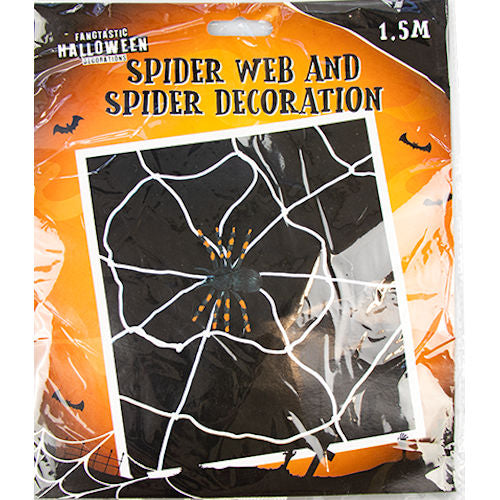Halloween Spider Web & Spider - 1.5m