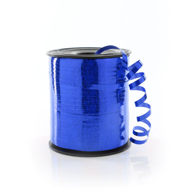 250m Holographic Royal Blue Balloon Ribbon
