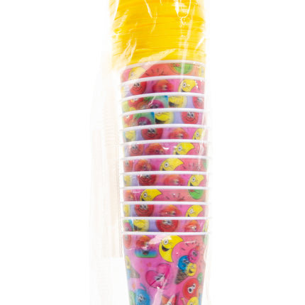 Happy Face Reusable Plastic 3D Cup & Straw - Single