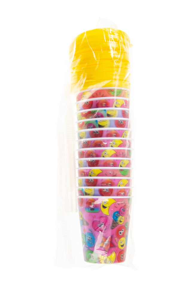 Happy Face Reusable Plastic 3D Cup & Straw - Single