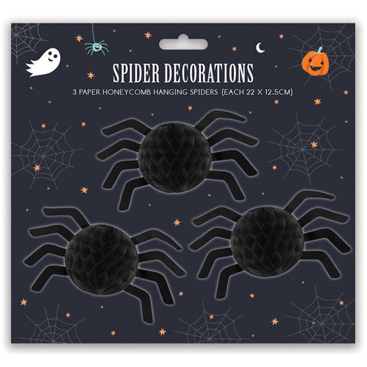 Halloween Honeycomb Spider Decorations - 3 Pack