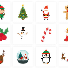 Christmas Temporary Tattoos - 12 Pack