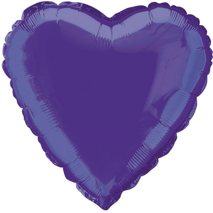 Foil Heart Balloon - Deep Purple