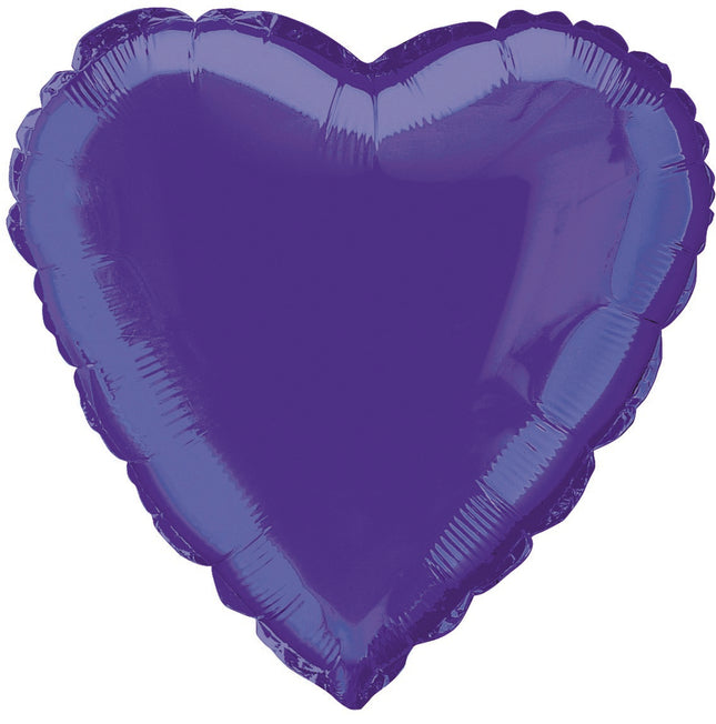 Foil Heart Balloon - Deep Purple