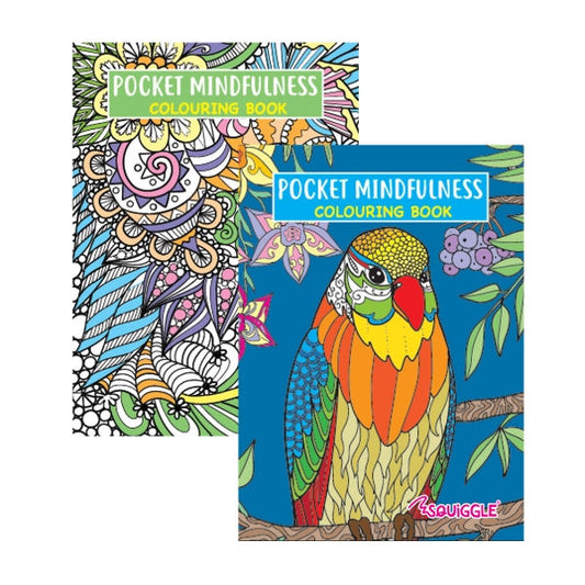 A6 Pocket Colouring Book Mindfulness – Assorted Designs for Relaxation & Stress Relief | Portable & Ideal for Travel