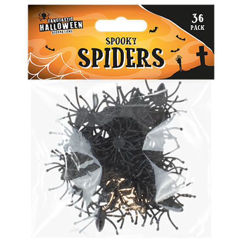 Halloween Spiders - 36 Pack Creepy Fun Decorations Parties Displays