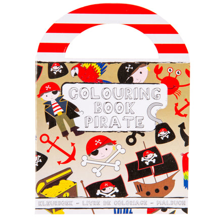 Pirate Sticker & Colouring Books With Handles - 6 Pack