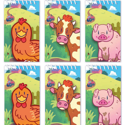 Mini Farm Spiral Notebooks - 6 Pack