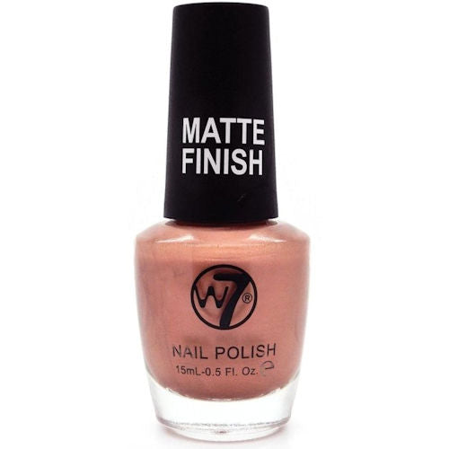 W7 Cosmetics Matte No Shine Nail Polish - Matte Rose Gold Long-Lasting Quick-Drying Vibrant Colour