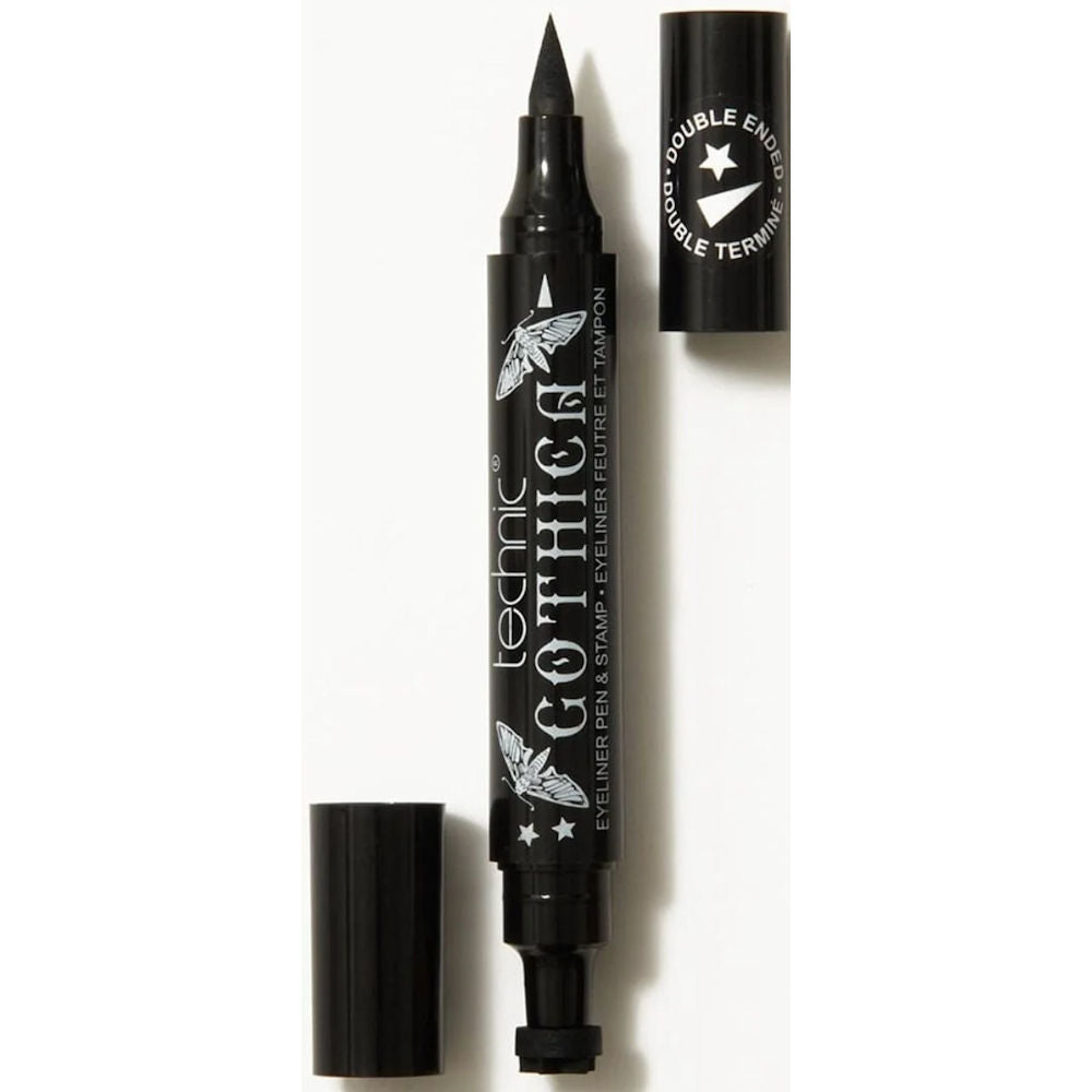 Technic Cosmetics Gothica Double Ended Eyeliner/Stamp - Precision Tip Long-Lasting Smudge-Proof Easy Application Decorative Stamp Design