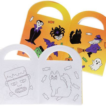 Halloween Sticker & Colouring Books With Handles - 6 Pack