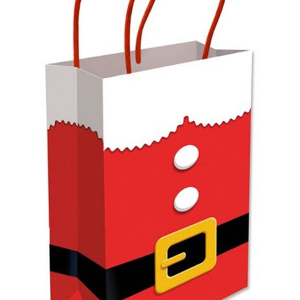 Santa Suit Paper Handle Bags - 6 Pack
