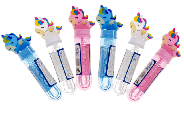 Mini Unicorn Bubble Stick Wands - 6 Pack