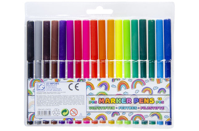Fibre Tip Pens - 18 Pack
