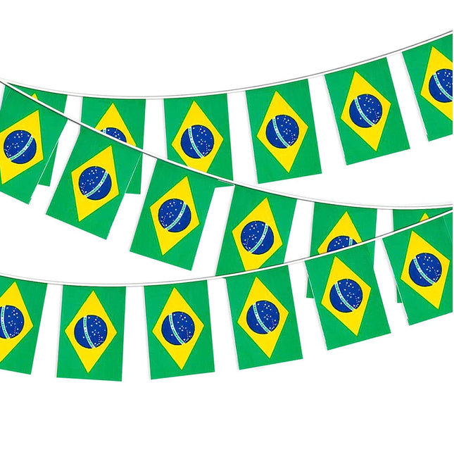 Brazil Flag 7m Rectangular Bunting