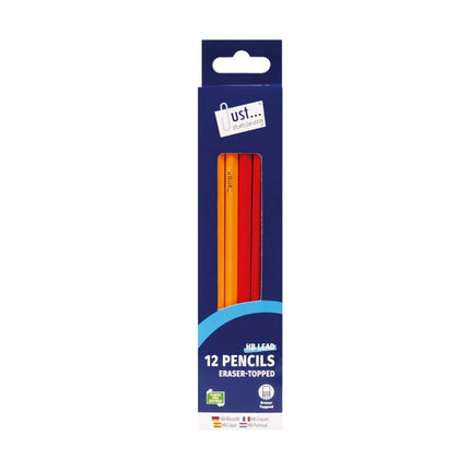 HB Pencils & Erasers - 12 Pack