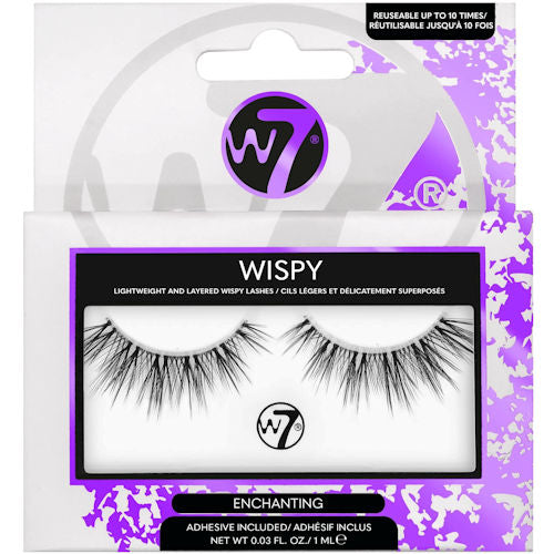 W7 Cosmetics Wispy False Eyelashes - Enchanting Lightweight Natural Look Easy Application Reusable