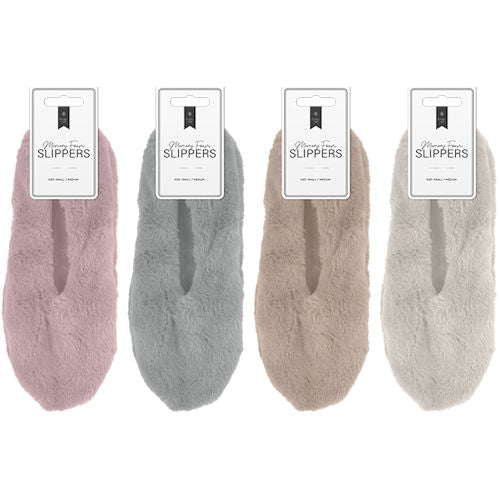 Ladies' Faux Fur Slipper Socks Memory Foam - Small / Medium