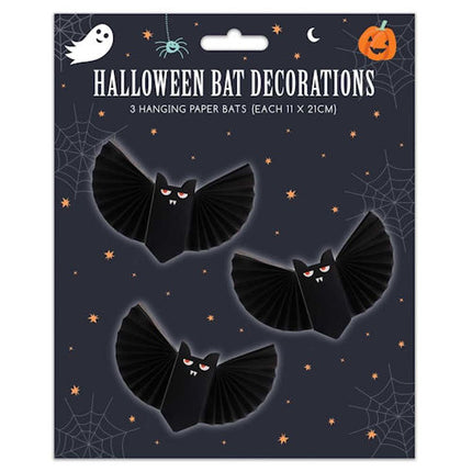 Halloween Paper Bat Decorations - 3 Pack