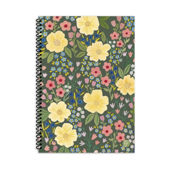 Spiral 20cm x 28cm Floral Notebook