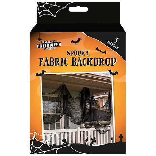Halloween Black Fabric Backdrop - 3m