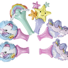 Unicorn Self-Inflating Handheld Balloons - 6 Pack