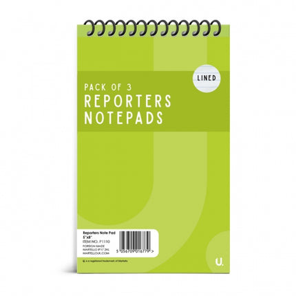 3 Reporters 5" x 8" Colour Notepads