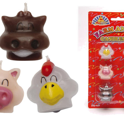 Farm Animal Shaped Candles - 6 Pack