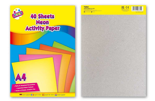 40 Neon A4 Fluorescent Activity Paper Pad