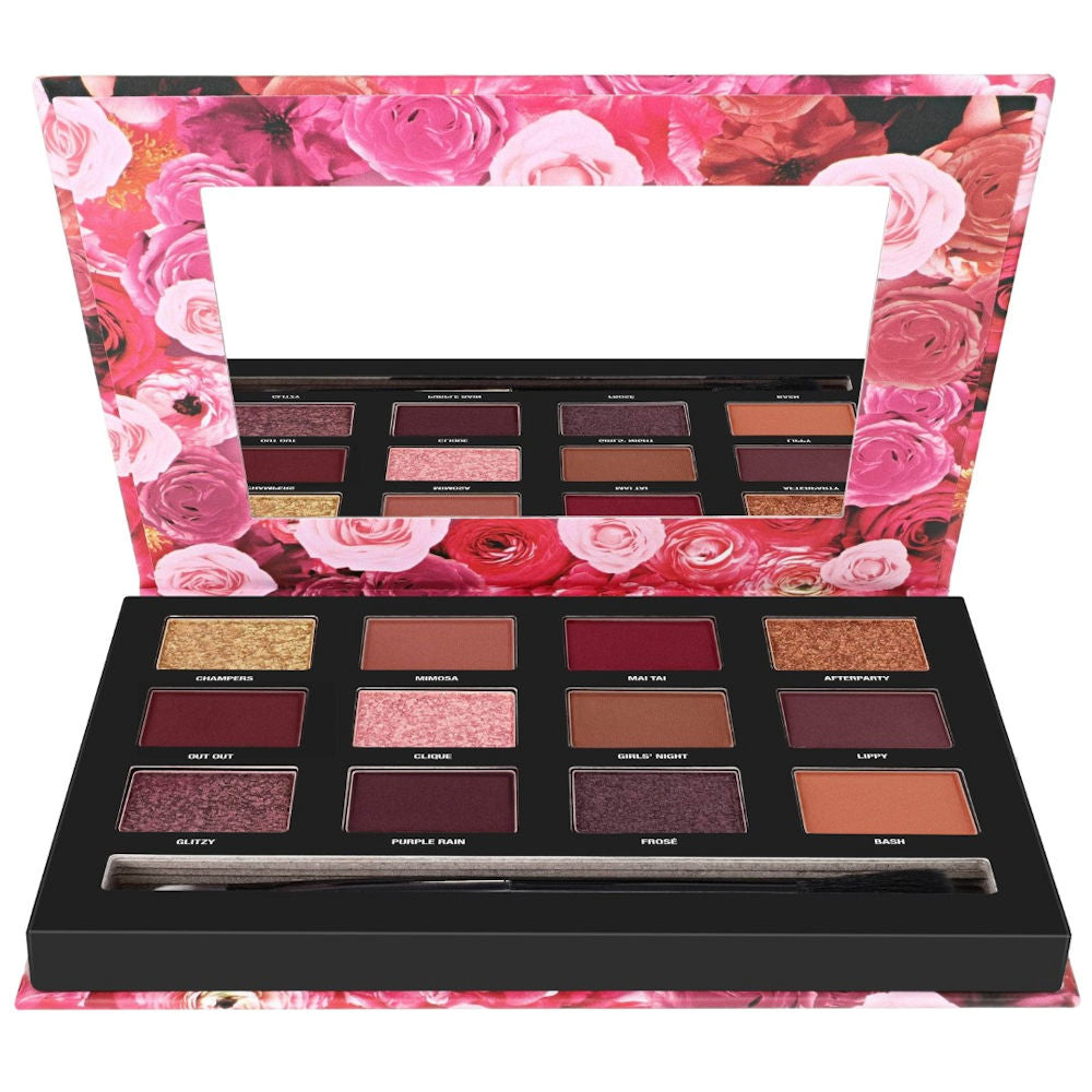 W7 Cosmetics Vickaboo Let's Party Eyeshadow Palette - 12 Colour Matte Shimmer With Applicator Pink Colours Eyes